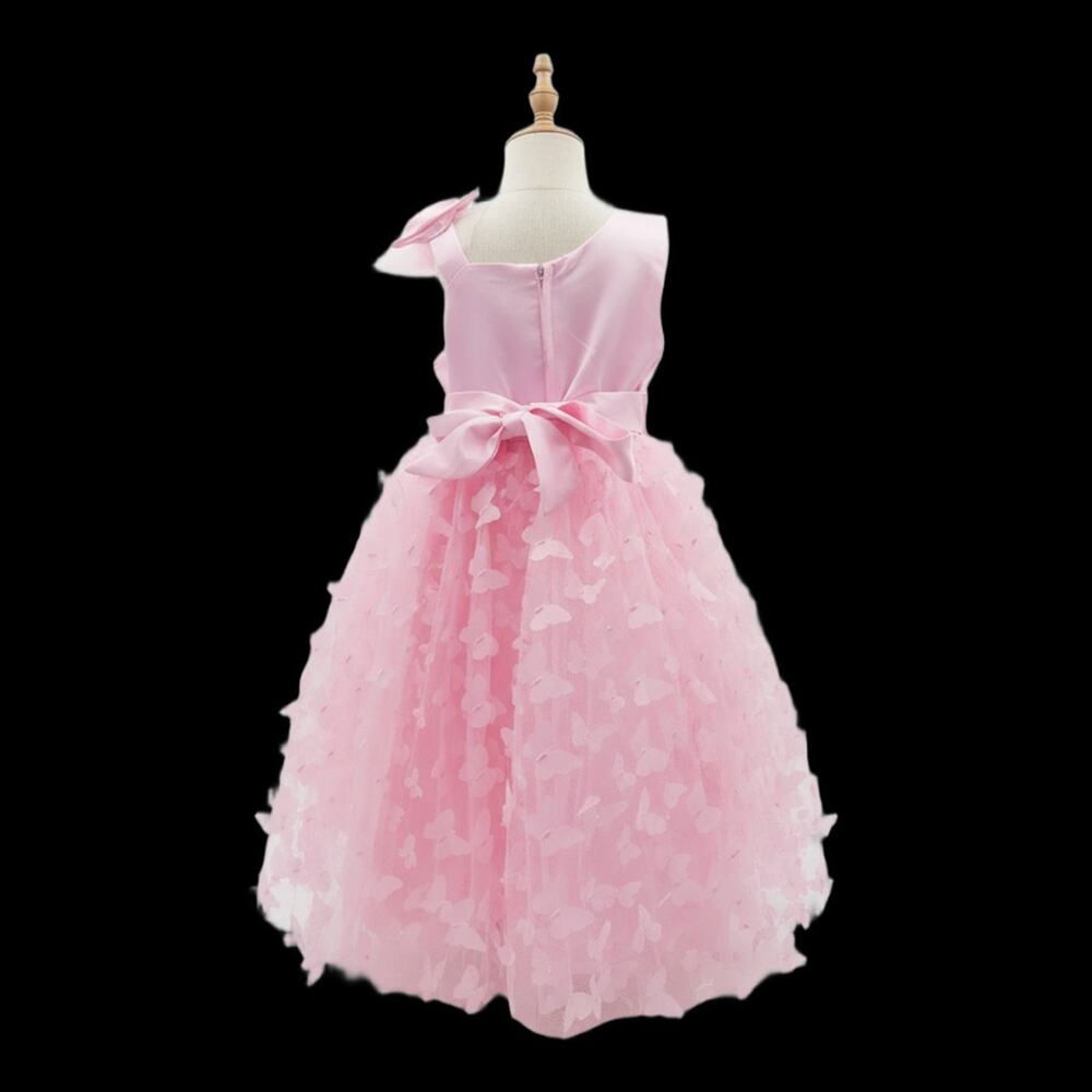 Pink Tulle Overlay Easter Pagent Church Party Butterfly Dress Size 4T - Picture 2 of 2